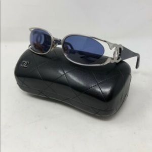 Vintage Chanel blue frame glasses